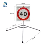 Reflective Tripod Warning Sign - 40KM Speed Limit Reflective Tripod Folding Warning Sign